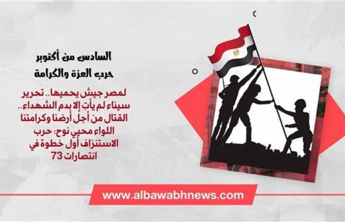 السادس من أكتوبر حرب العزة والكرامة.. لمصر جيش يحميها.. تحرير سيناء لم يأتِ إلا بدم الشهداء.. القتال من أجل أرضنا وكرامتنا اللواء محيي نوح: حرب الاستنزاف أول خطوة في انتصارات 73